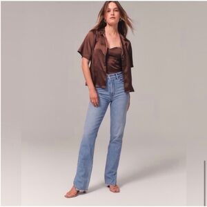 Abercrombie Ultra High Rise Straight Jean with Slit